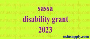 sassa disability grant 2023
