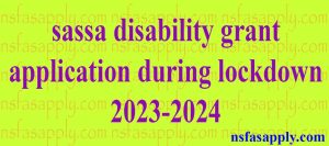 sassa disability grant application during lockdown 2023-2024