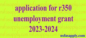 application for r350 unemployment grant 2023-2024