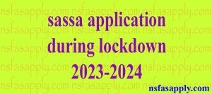 sassa application during lockdown 2023-2024