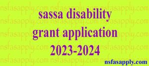sassa disability grant application 2023-2024
