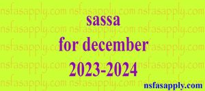sassa for december 2023-2024