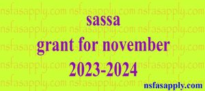 sassa grant for november 2023-2024